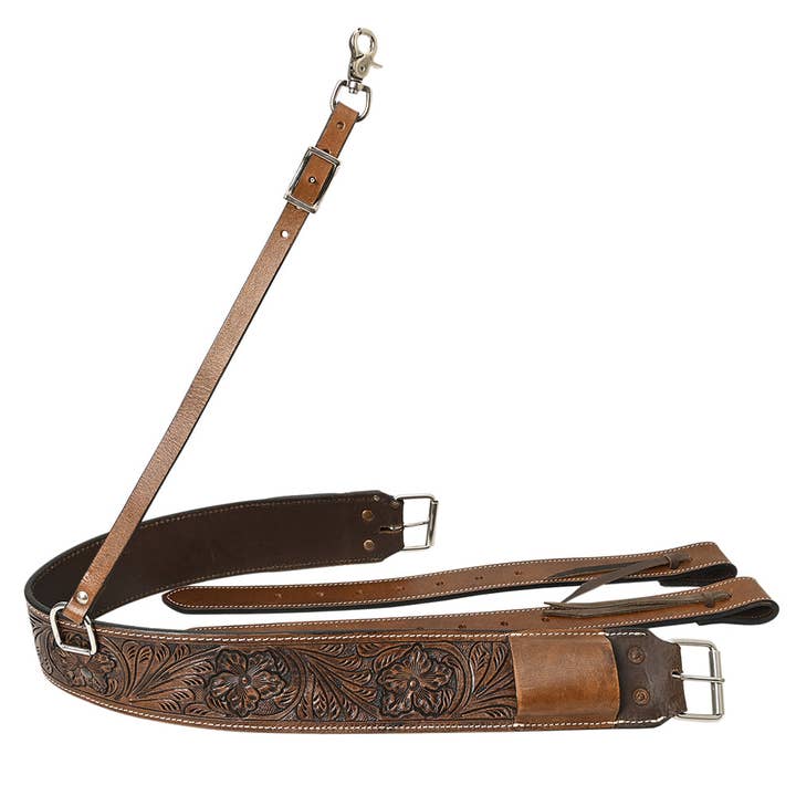 HILASON Horse Western Carved Leather Rear Flank Back Cinch Girth Saddle Billets Comfytack | Billet Strap for wholesale by HILASON