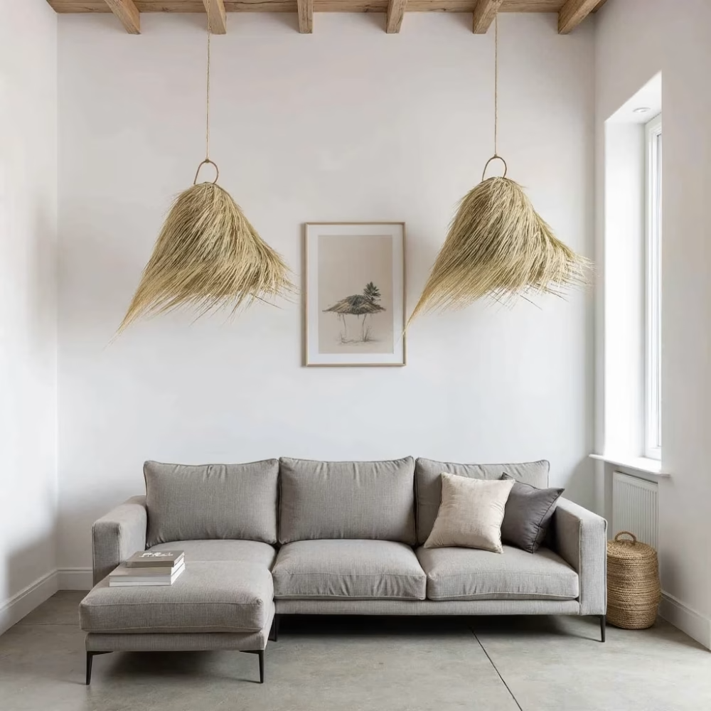 High crafty – wholesale Lampshade – Natural Palm Leaf Light Shade – Handwoven Moroccan Pendant 9