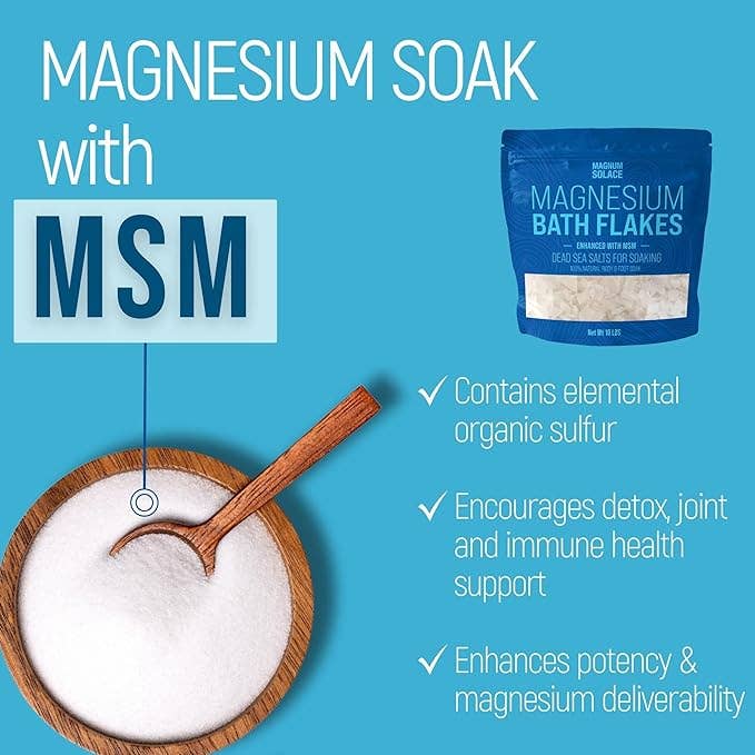 Magnum Solace - Wholesale Bath Salts - Magnesium Bath Flakes, Bath Soak/Foot Soak With MSM