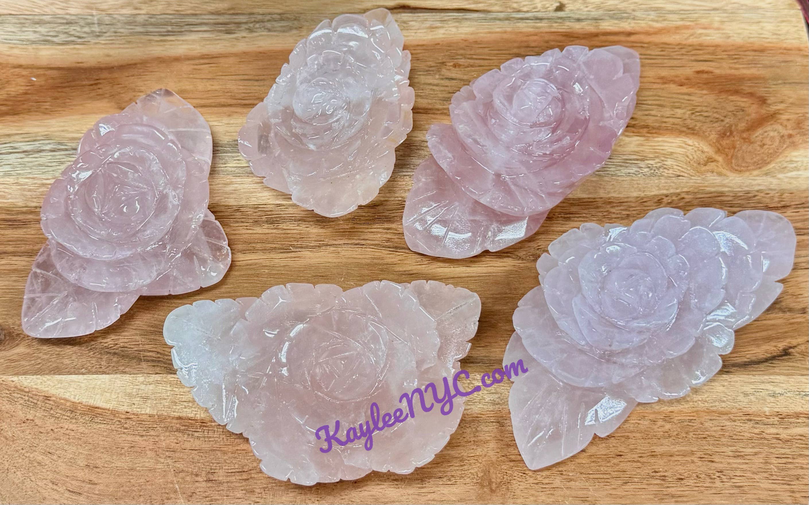 KayleeNYC - Wholesale Spiritual Stone/Crystal - 5-8 pcs Natural Rose Quartz Roses Healing Energy5