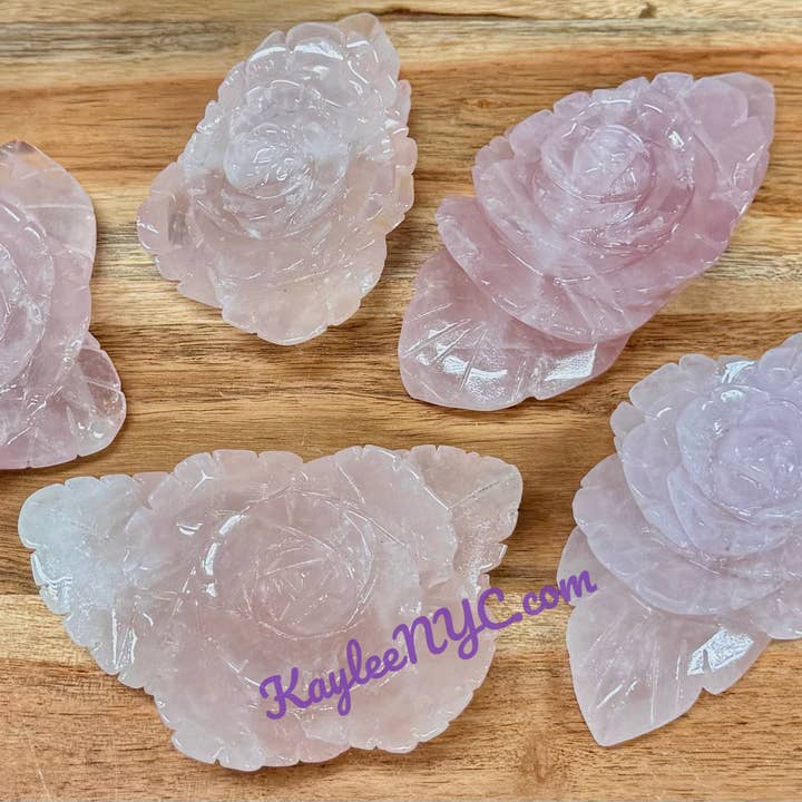 KayleeNYC - Wholesale Spiritual Stone/Crystal - 5-8 pcs Natural Rose Quartz Roses Healing Energy5