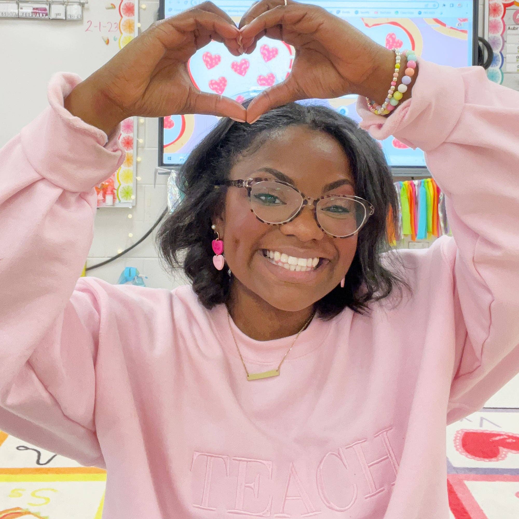 Arden & Gold - Wholesale Graphic Sweatshirt - Women's - TEACH Crewneck Sweatshirt8