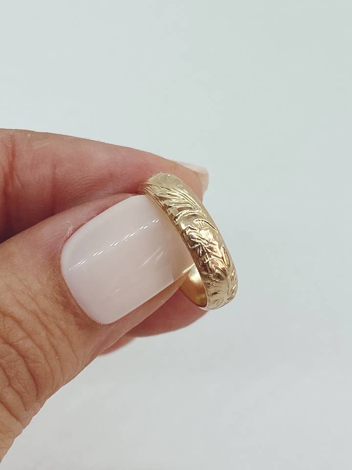 Vintage floral thick band; floral thick band, floral band for wholesale by AVA Handmade Jewelry