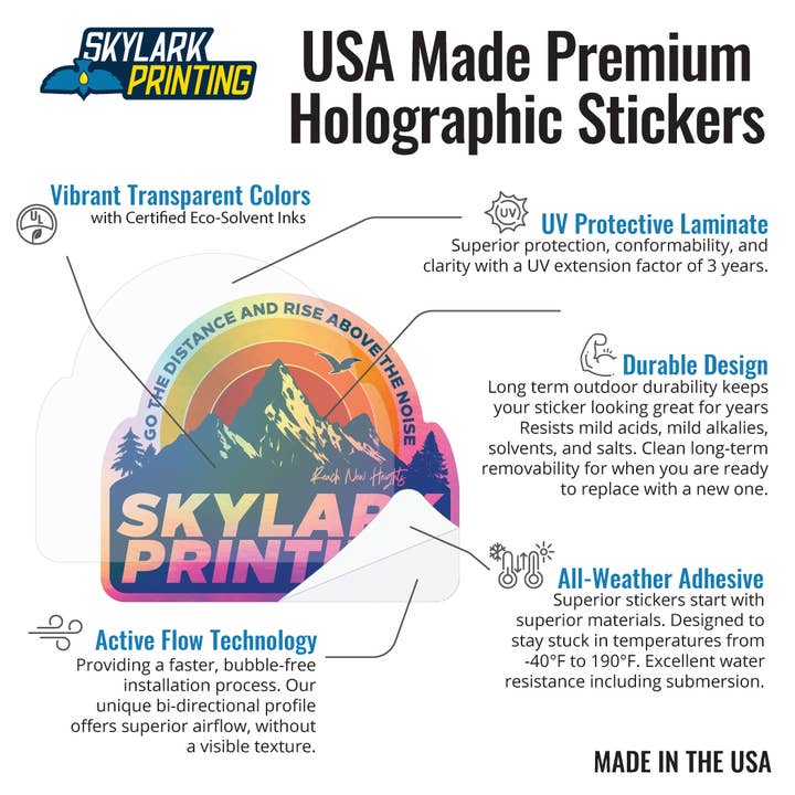 Skylark Printing - Wholesale Sticker - Holographic Die Cut to Shape Custom Stickers2