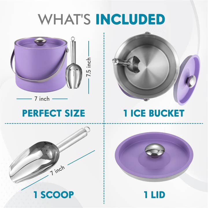 VIGOR - Wholesale Ice bucket - Home Party Metal Insulation Double Wall Stainless Steel Ice Bucket6