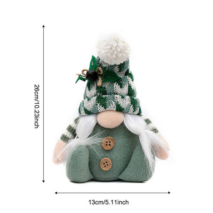 NINEXIS - Wholesale Christmas Decoration - CWMM10351_KNITTED CHRISTMAS GNOME PLUSH SITTING DECORATION1