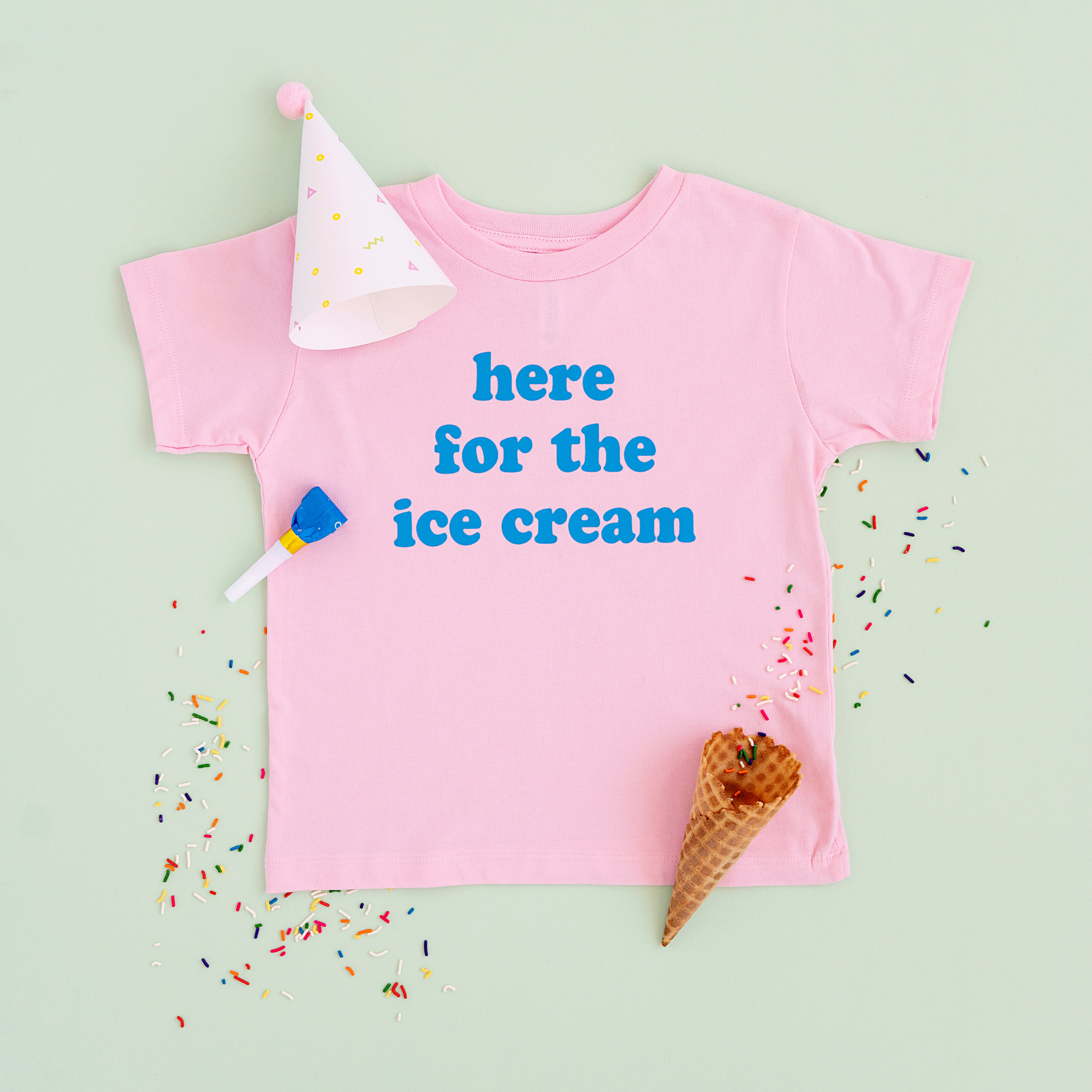 Benny & Ray Apparel - Wholesale Screen Printed T-Shirt - Kids - Here for the Ice Cream! Toddler and Youth Summer Shirt6