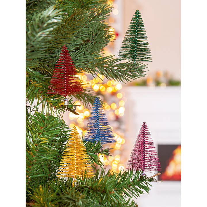 Décoration de sapin de Noël avec clip Colory, doré H.9 cm pour la vente par Gilde Handwerk Macrander GmbH & Co. KG