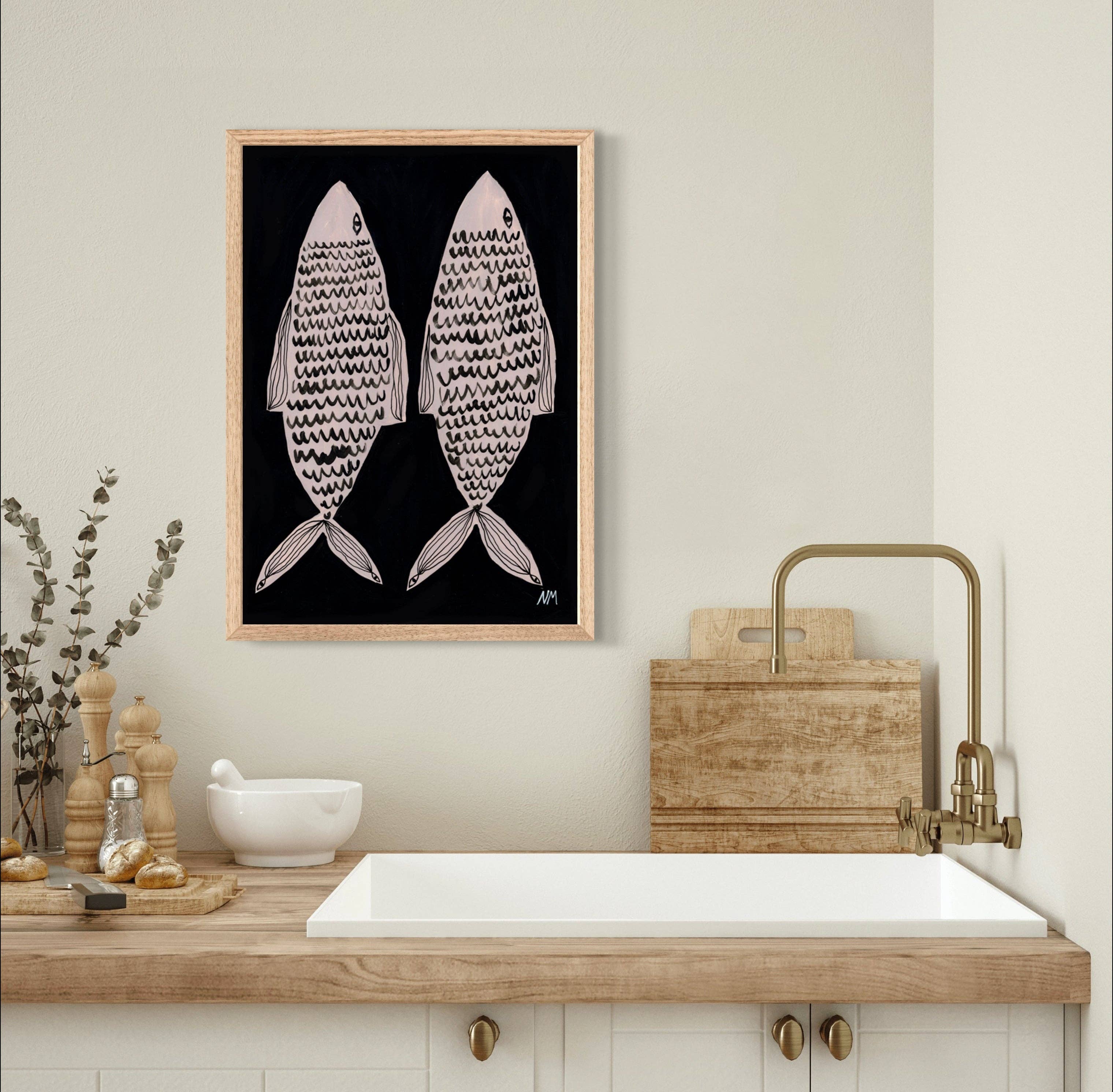 Nancy McKie – wholesale Art print – Two Fish Contemporary Art Print4