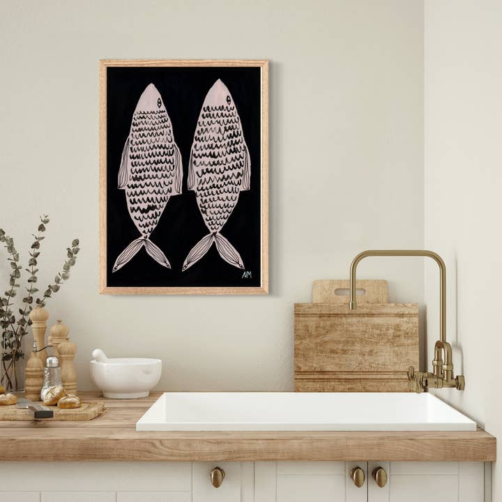 Nancy McKie – wholesale Art print – Two Fish Contemporary Art Print4