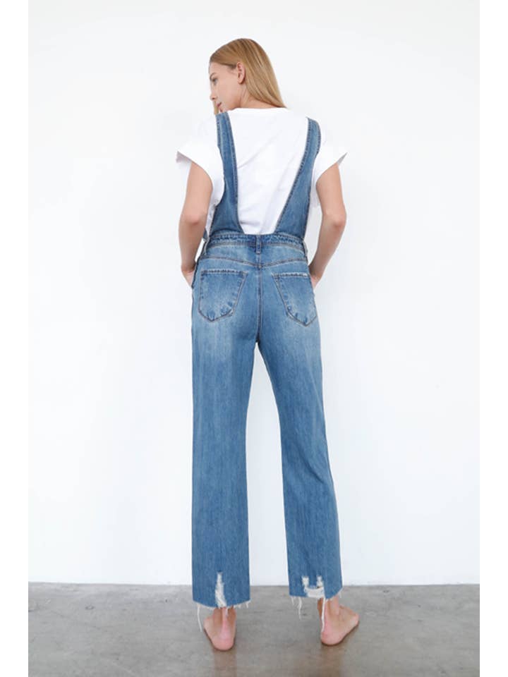 Insane Gene USA - Wholesale Overalls - Women's - Distressed Raw Hem Straight Overalls1