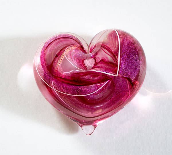 epiphany studios - Wholesale Paper Weight - Heart Paperweight -  Cranberry Enchanted2