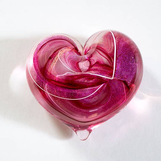 epiphany studios - Wholesale Paper Weight - Heart Paperweight - Cranberry Enchanted2