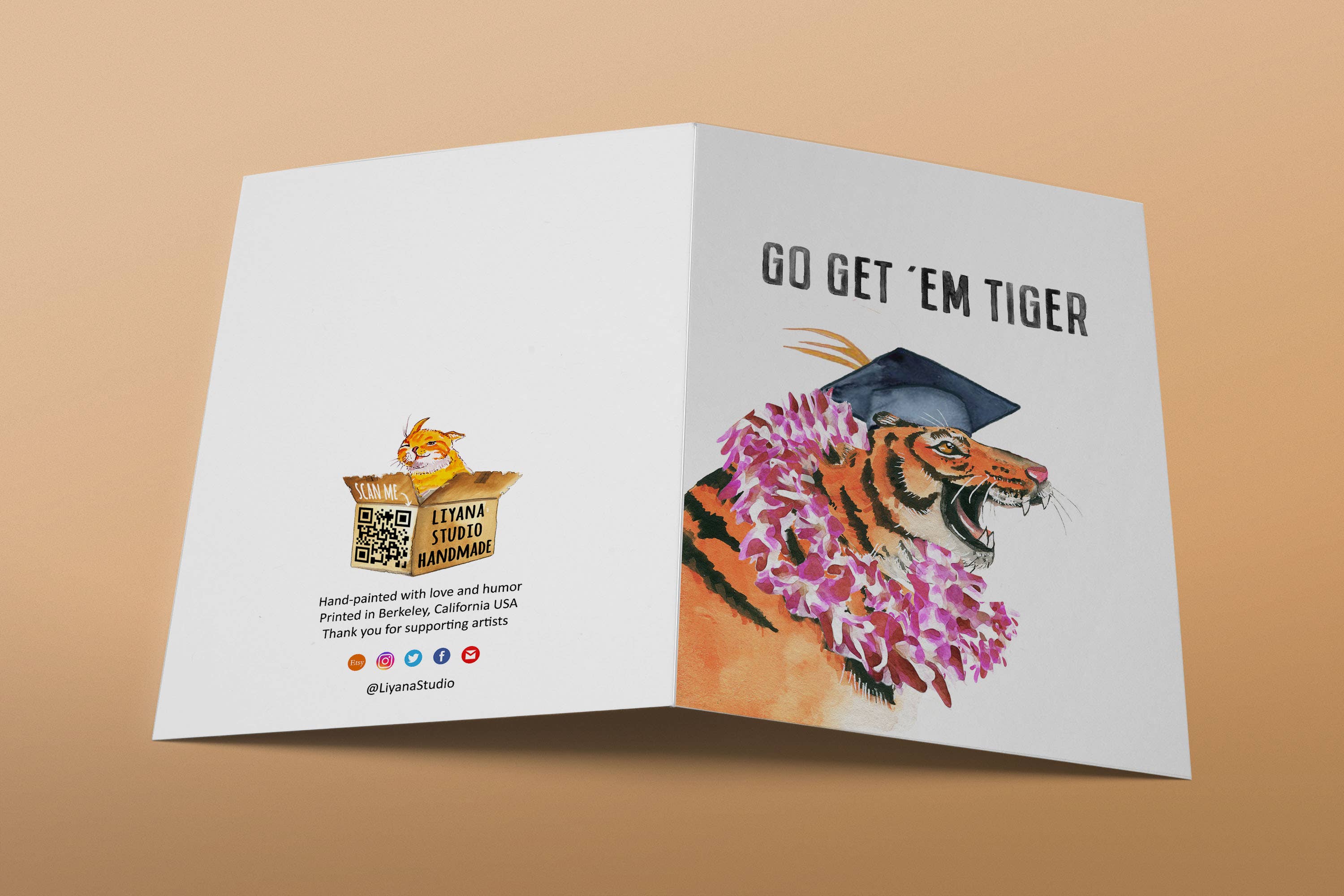 Liyana Studio – Großhandel Karte zum erfolgreichen Abschluss – Go Get Em Tiger — Lustige Abschlusskarte5