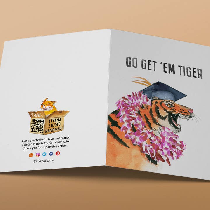 Liyana Studio – Großhandel Karte zum erfolgreichen Abschluss – Go Get Em Tiger — Lustige Abschlusskarte5
