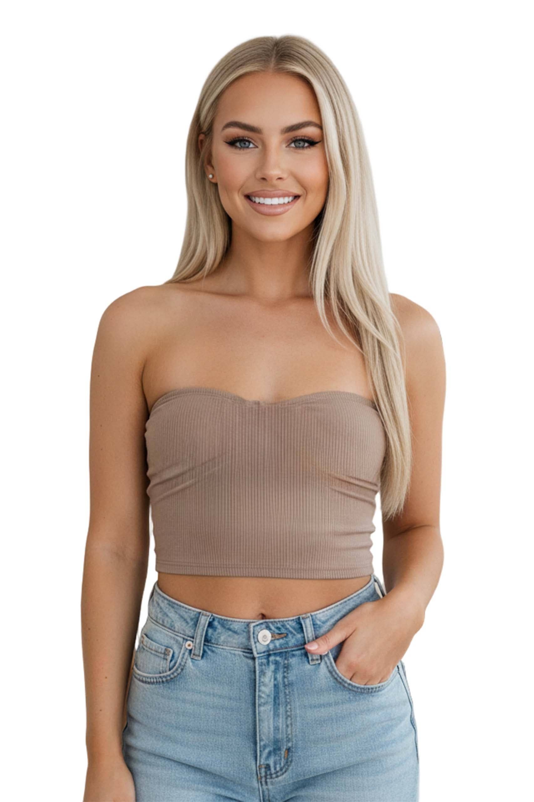 Good Stuff Apparel - Wholesale Knit Top - Women's - Women's Strapless Rib Knit Bandeau Tube Top0