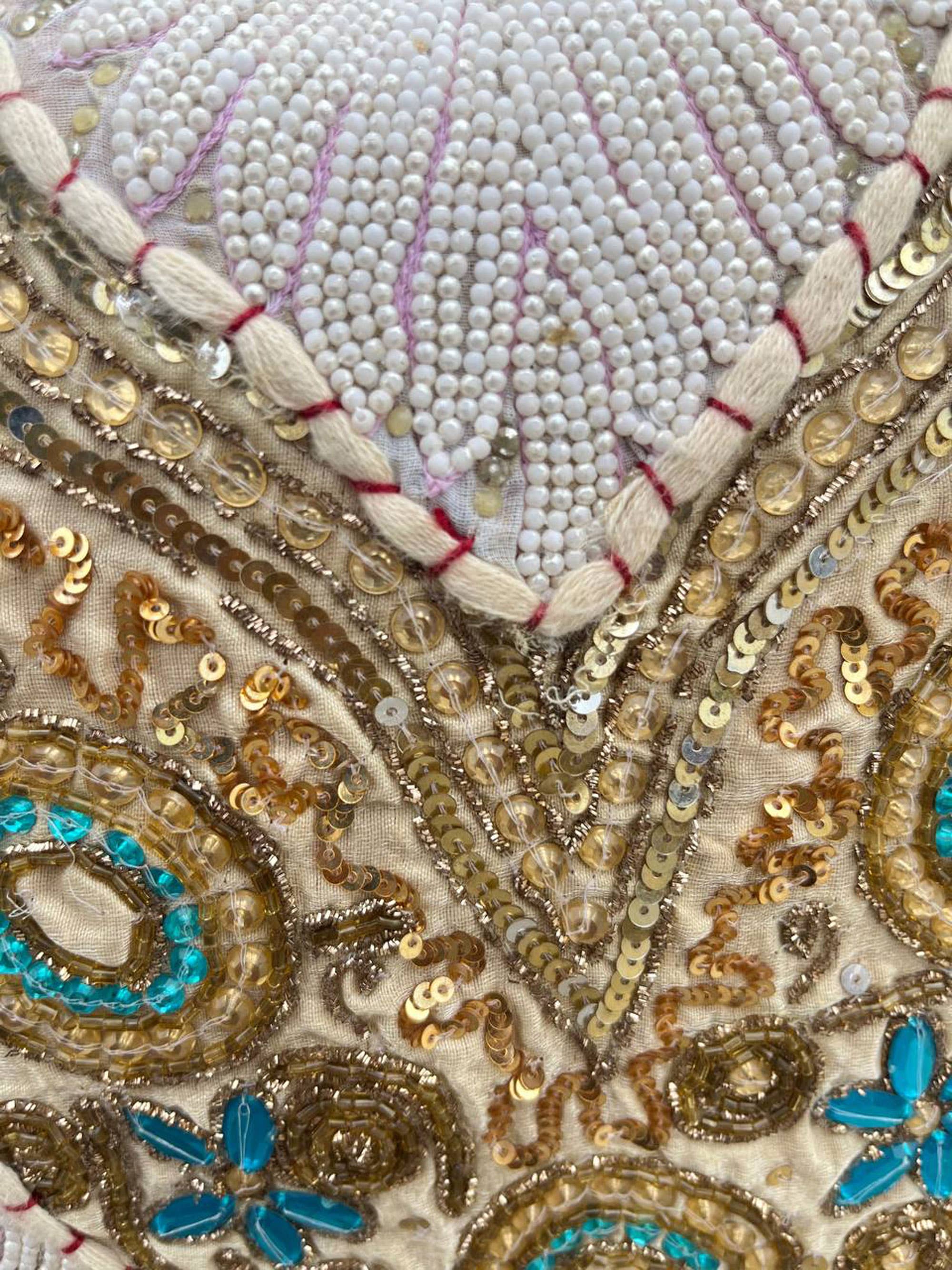 GYPSY STUDIO – Bolsa de ombro – Mulher por atacado – Saco de Ombro Médio com Trabalho de Fios Zari, Trabalho de Missangas e Khambaadiya2