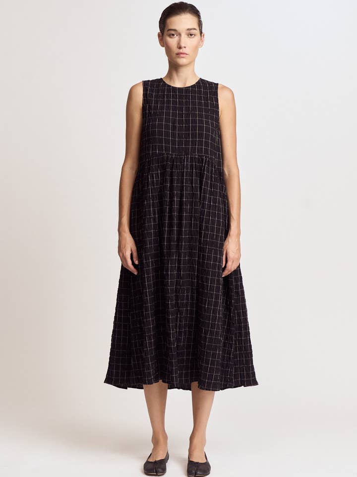 61277 - GRID GAUZE EASY DRESS for wholesale by Grade & Gather