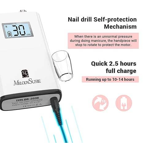 melodysusie - Wholesale Electronic Skincare Device - Scamander Rechargeable Nail Drill 30,000RPM