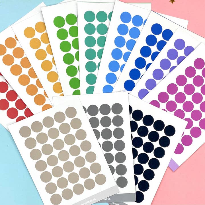 Coloured Dots - Sticker Sheets for wholesale by Burrows Arts