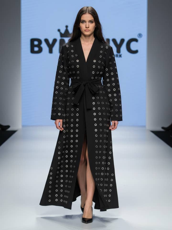 Long Black Coat Dress CHELSEA: Prêt-à-Porter Line BYMANYC ® New York for wholesale by BYMANYC NEW YORK