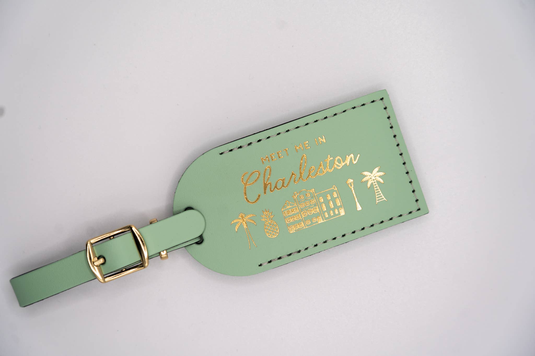 Letter + Leather - Wholesale Luggage Tag - Charleston Luggage Tag Wedding Favor or Travel Souvenir Gift6