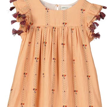 Tassel sleeve dress in South Beach print for wholesale by Poppet & Fox