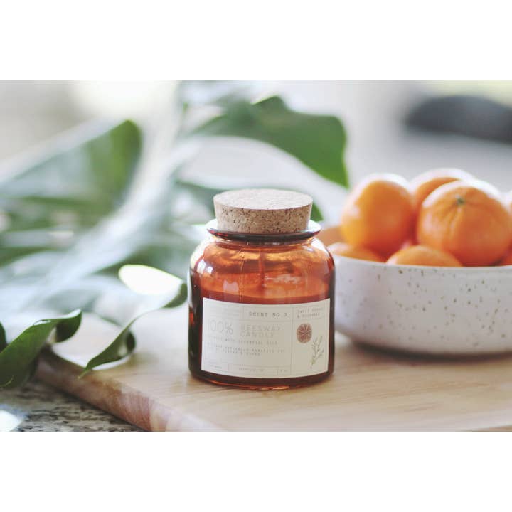 Ology Essentials Apothecary - Wholesale Jar/Filled Candle - Beeswax Candle: Sweet Orange + Rosemary2