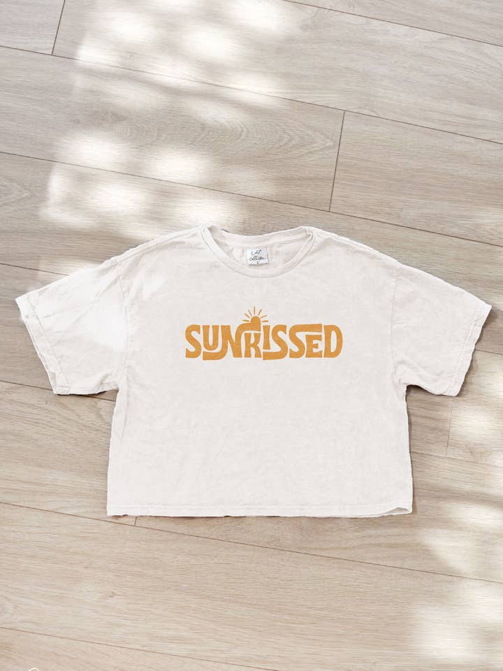 SUNKISSED Cropped Mineral Graphic Top for wholesale by OAT COLLECTIVE