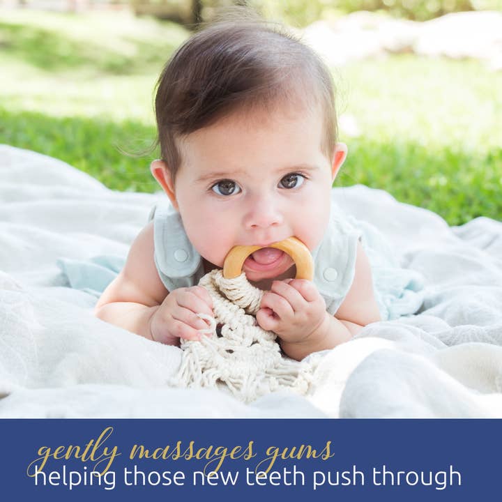 Sweetbottoms Naturals - Wholesale Teether (Not Clip-On) - Baby - Organic Macrame Wooden Teether Toy with Food-Grade Cotton2