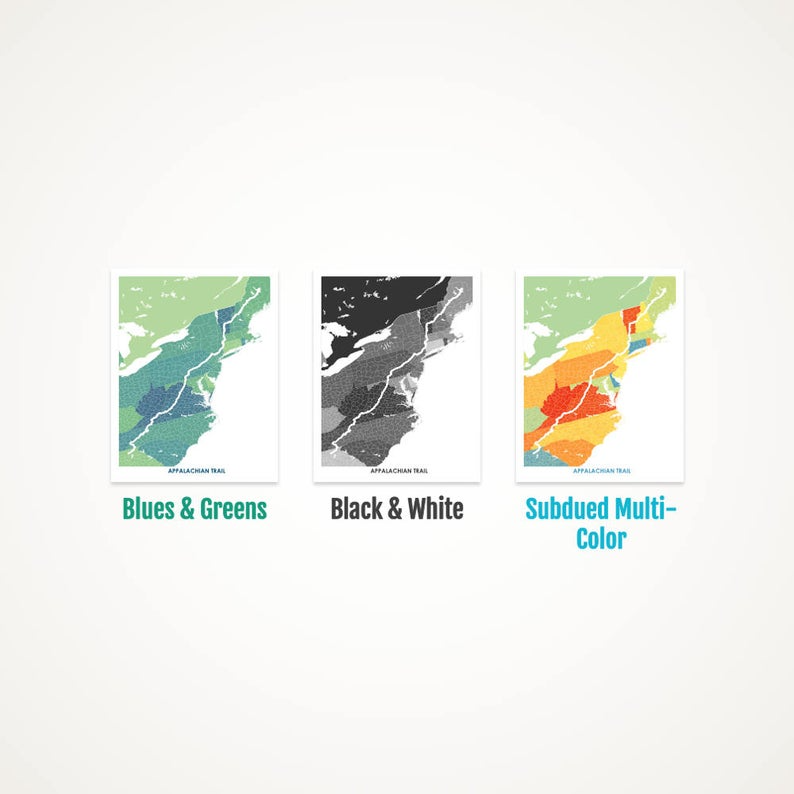 Juanita's Adventures - Wholesale Art Print - Juanitas AT Trail Hiking Map Print1