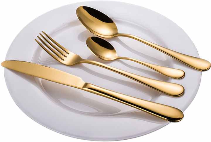 VIGOR - Wholesale Flatware Set - Perfect Holiday Gift 24-Piece Gold Forged Stainless Steel Fl3