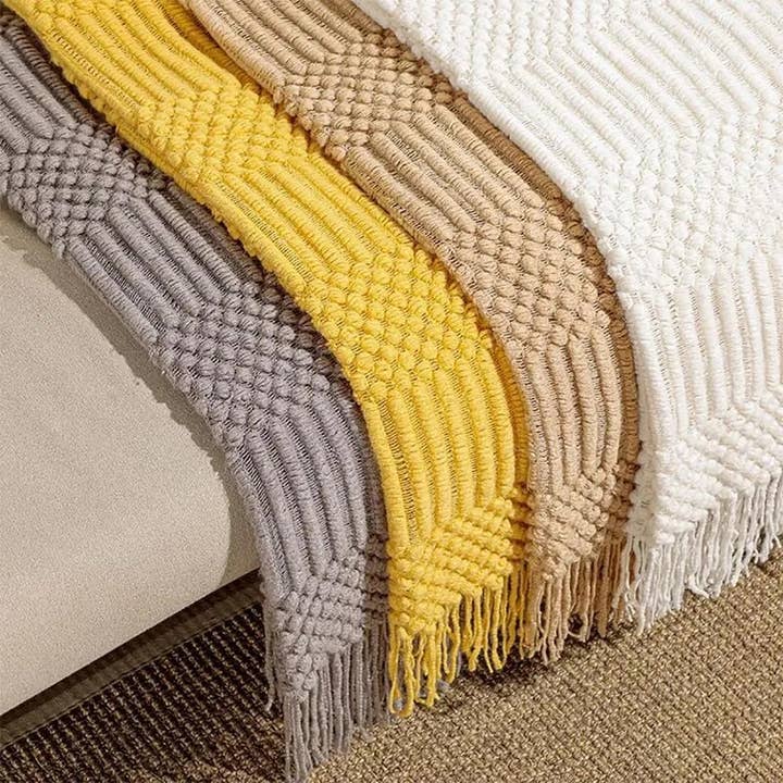Fennco Styles - Wholesale Throw Blanket - Waffle Stripe 50x60 Inch Throw Blanket