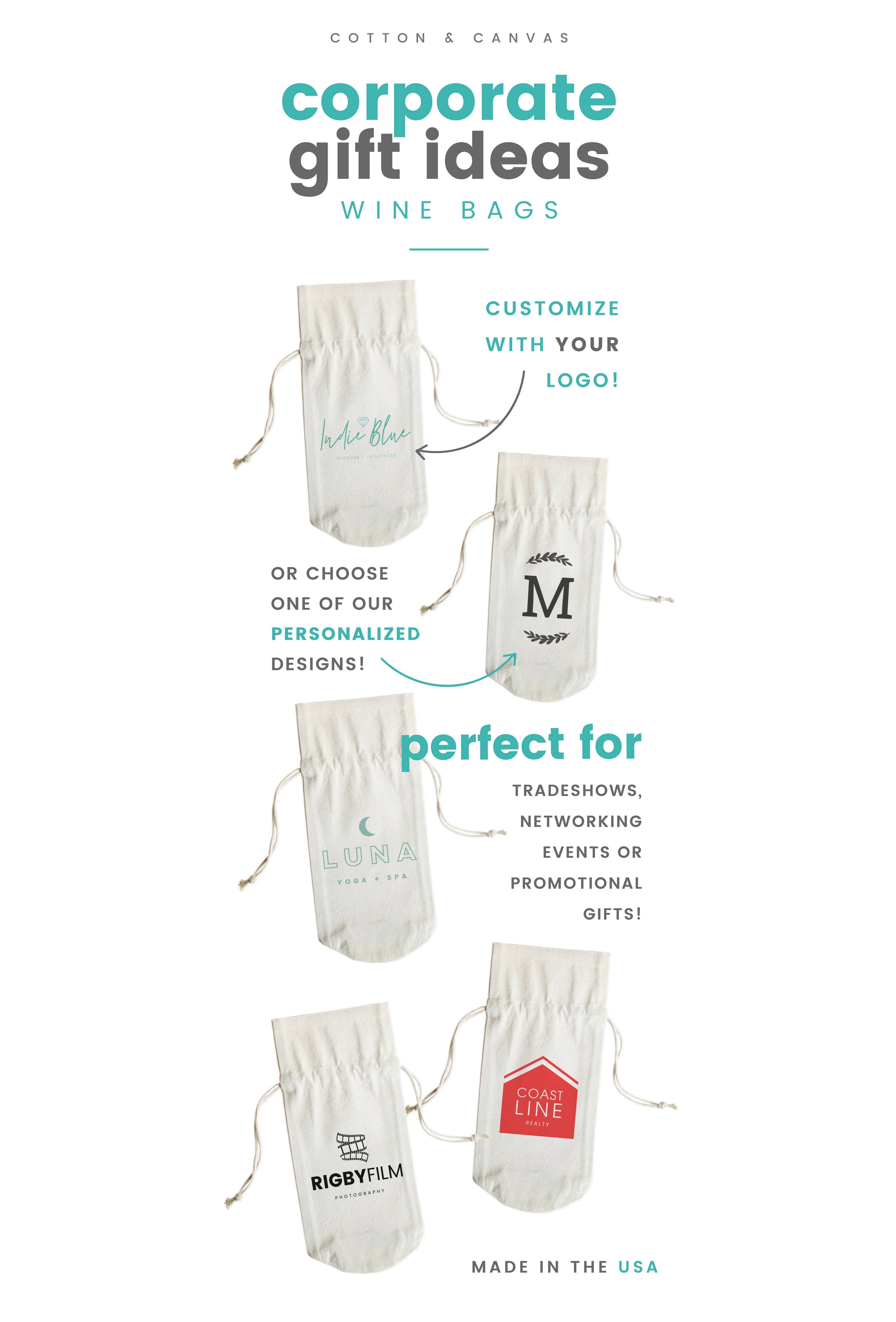 The Cotton & Canvas Co. - Wholesale Wine Gift Bag - Custom Wine Bag (Your Logo / Your Own Design)3