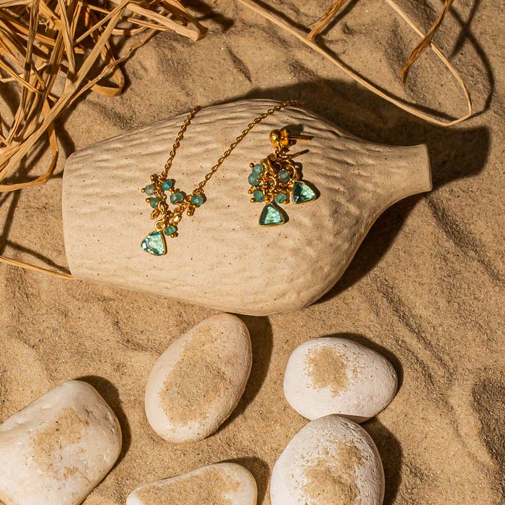 Ashiana London - Wholesale Pendant/Charm Necklace - Lacey Necklace Aqua3