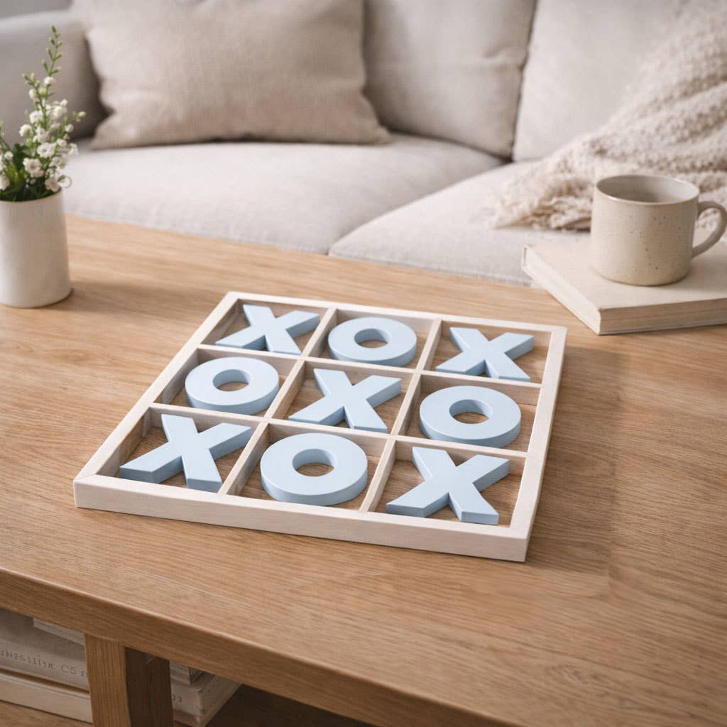 Gia Roma - Wholesale Decorative Tabletop Object - Wooden Tabletop Game + Decor, Tic Tac Toe Wood Game, Rustic1