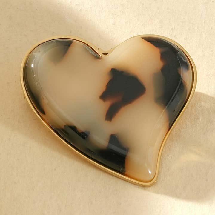 Guldfärgad brosch hjärtformad leopardharts för wholesale av joya