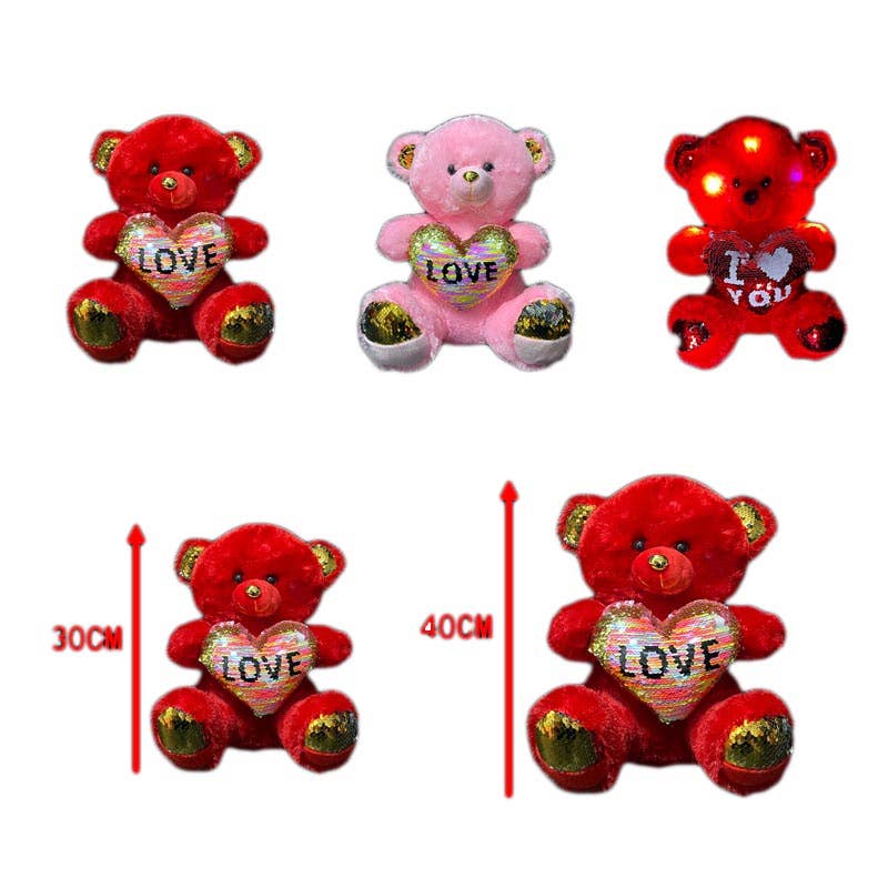 Deluxe Import Trading – Engroshandel Legetøjssæt - Børn – Valentine Lysende Teddybjørn0