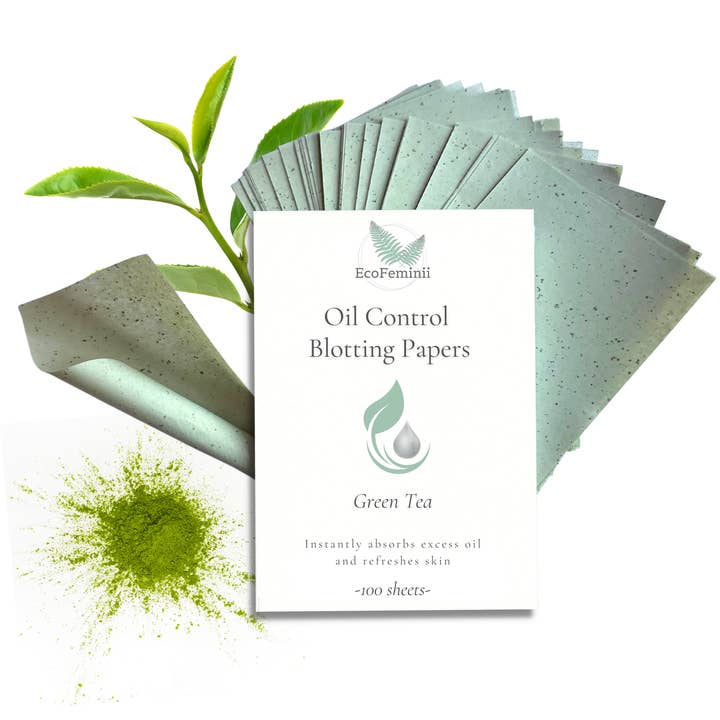 Green Tea Oil Control Blotting Sheets – Natural, Plastic-Free Paper for Refreshing Sebum & Shine Control – Matte Finish for wholesale by EcoFeminii Ltd.