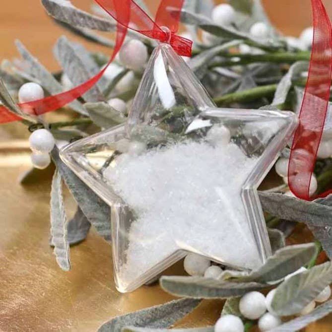 Factory Direct Craft - Vendita all'ingrosso Set di decorazioni  - Ornamento a forma di stella riempibile in acrilico trasparente da 90 mm (3,54 pollici)1