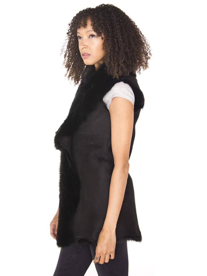 Infinity Leather (Upperclass Fashions Ltd) – wholesale Outerwear Vest - Women’s – Women's Toscana Sheepskin Long Gilet-Sorocaba