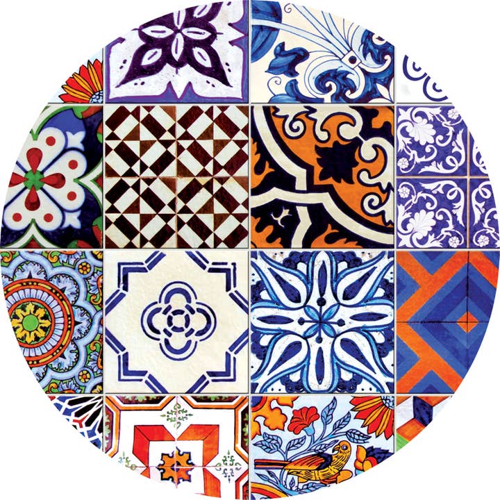 Tischset aus Holz mit Zementmuster aus Kork, 39 cm für den Großhandel von Coolors by Web Com S.a.s.