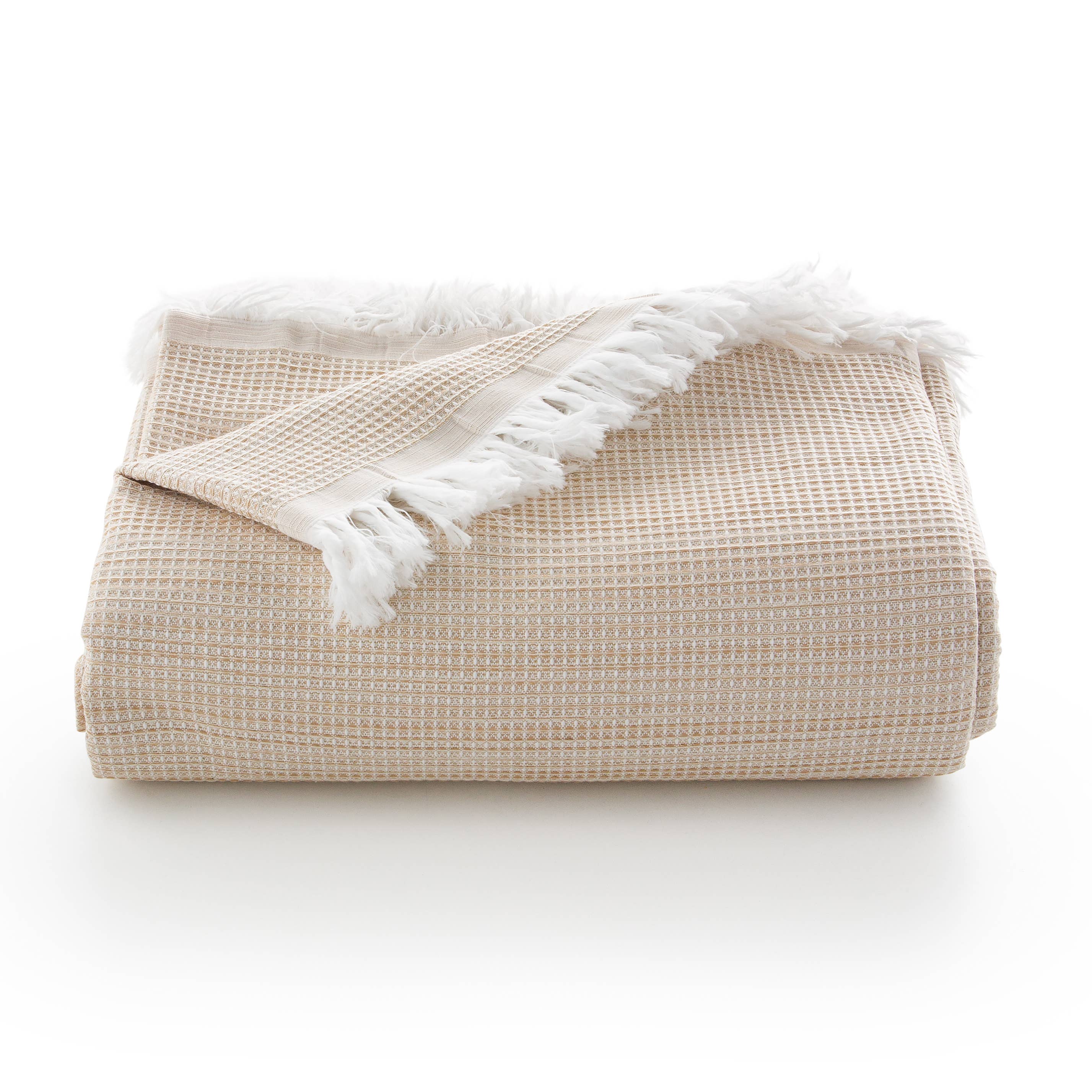 GAMUSI - Wholesale Throw blanket - Plaid Multi-Purpose Cotton Bedspread Honeycomb GALA1