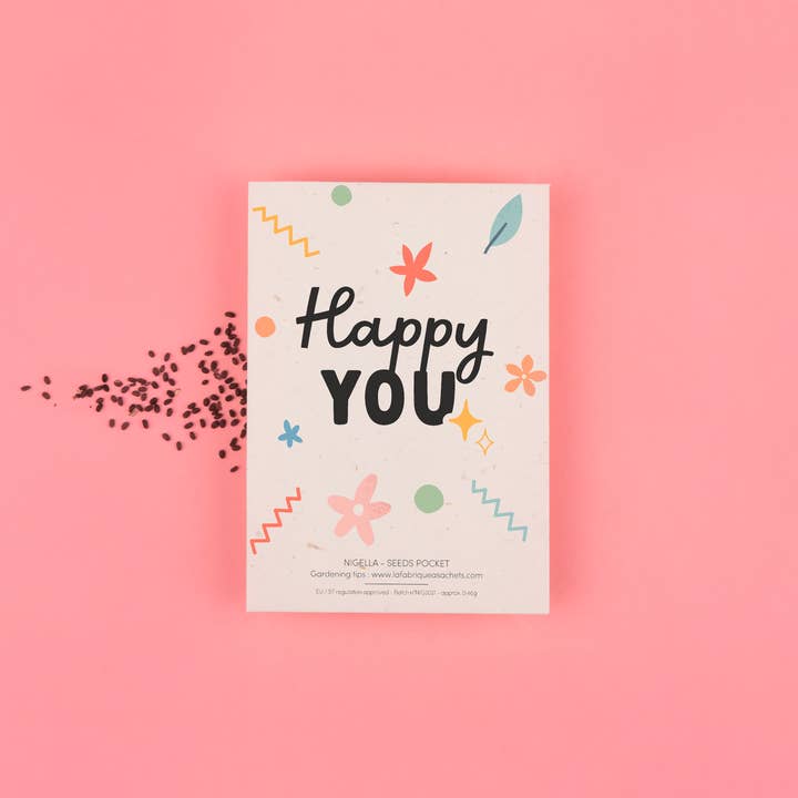 La Fabrique à Sachets - Wholesale Plant Seeds - Heureux vous - Version anglaise - Sachet de graines de nigelle