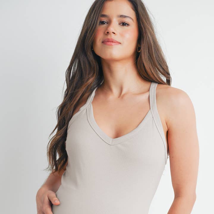 V-Neck Maternity Racerback Tank Top for wholesale by Hello Miz