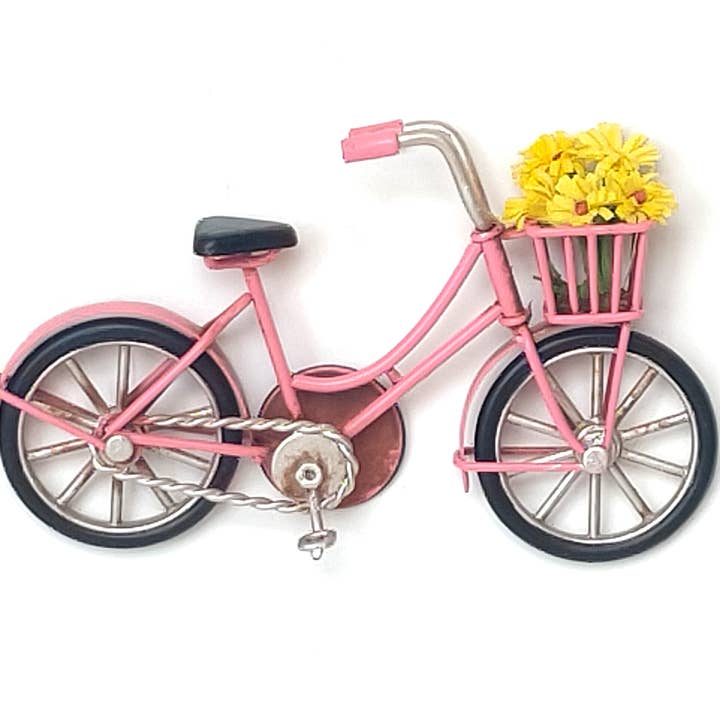 Metal Pink Bicycle Fridge Magnet for wholesale by Boxman