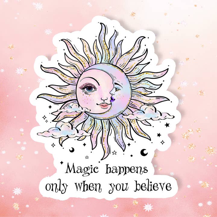 Magic Happens When You Believe Sticker Vinyl Metaphysical for wholesale by London Luxury Candles