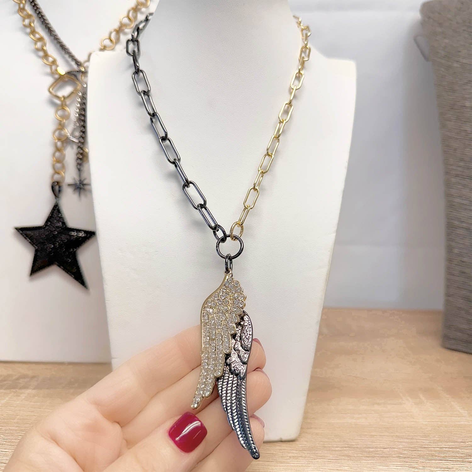 Love, Lisa - Wholesale Pendant/Charm Necklace - Celestial Angel Wings Necklace3