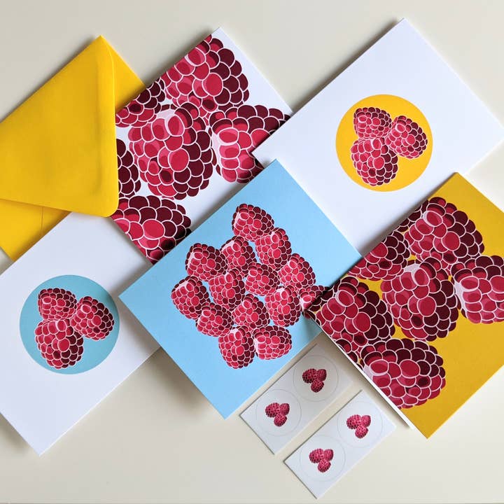 Raspberry Blank Card Set of 10 for wholesale by When Studio