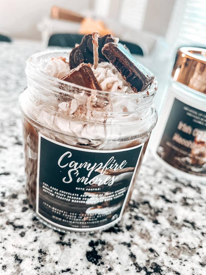 Campfire S'mores Whipped Candle - 10oz for wholesale by Alli Cat Creative Co.